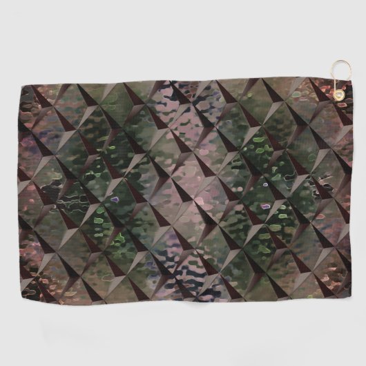 Mix 3D Quadrate mit Hammerglas mit Hintergrund T Golfhandtuch (Horizontal)