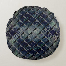 Mix 3D Quadrate mit Hammerglas mit Hintergrund T Rundes Kissen