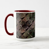 Mix 3D Quadrate mit Hammerglas mit Hintergrund T Tasse (Links)