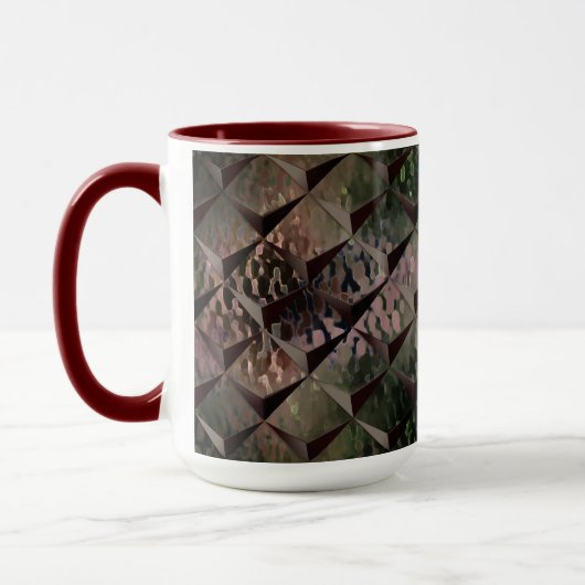 Mix 3D Quadrate mit Hammerglas mit Hintergrund T Tasse (Links)