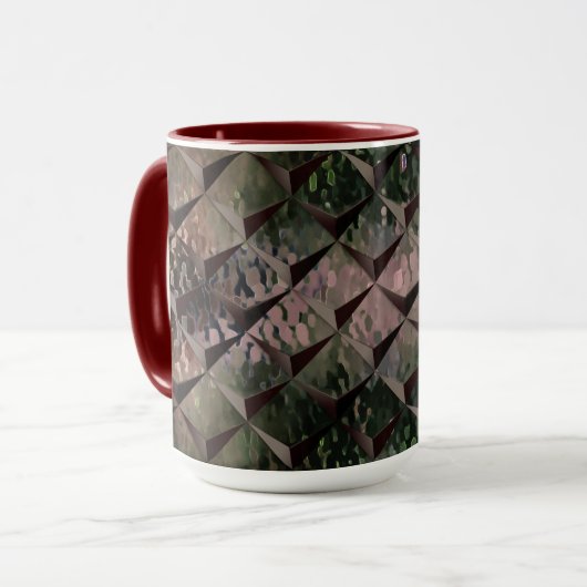 Mix 3D Quadrate mit Hammerglas mit Hintergrund T Tasse (Vorderseite Links)
