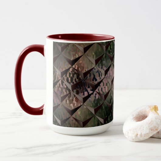 Mix 3D Quadrate mit Hammerglas mit Hintergrund T Tasse (Mit Donut)