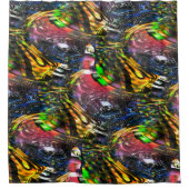 Mix aus bunten virtuellen Kunstwerken, inspiriert Duschvorhang (Vorderseite)