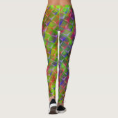 Mix aus grünlich, rot, braun, lila, 3D oder dreiec Leggings (Rückseite)