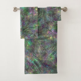 Mix aus strukturiertem Grob, Kratzern und matt hel Badhandtuch Set