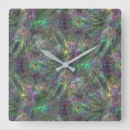Mix aus strukturiertem Grob, Kratzern und matt hel Quadratische Wanduhr