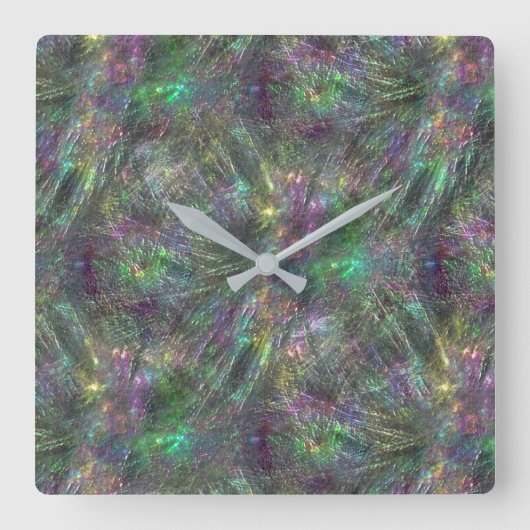 Mix aus strukturiertem Grob, Kratzern und matt hel Quadratische Wanduhr (Vorderseite)