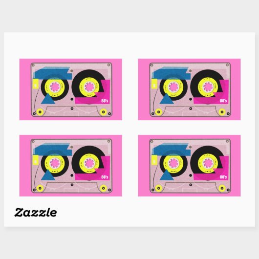 Mix-Band der 80er Rechteckiger Aufkleber (Blatt)