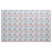 Mix Blau abstrakt mit Lachsfarbe Blume Stoff (Yard (91,4 cm))