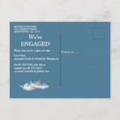 Mix blaue Musterwiederholungen und weiße Spitzen Einladungspostkarte (Rückseite)