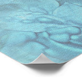 Mix Blue Pattern, Feathers & Gold Rahmen Poster (Ecke)