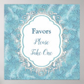 Mix Blue Pattern, Feathers & White Lace Poster (Vorne)