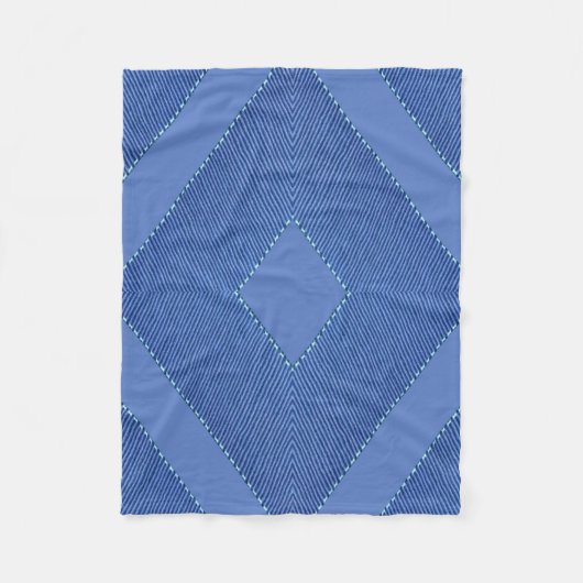 Mix-Blues und tektioniertes Diamantenmuster Fleecedecke (Vorderseite)