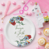 Mix-Blume mexikanische Folk Botanische Hübsche Blü Pappteller (Party)