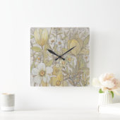 Mix Floral Quadratische Wanduhr (Zuhause)