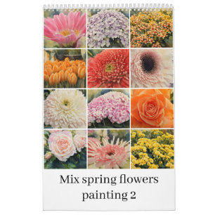 Mix Frühlingsblumen Aquarellmalerei 2 Kalender