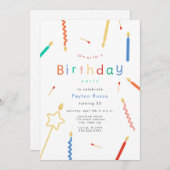 Mix + Match Kerzen & Matten Geburtstag Einladung (Vorne/Hinten)