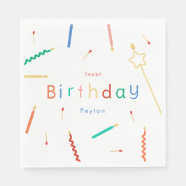 Mix + Match Kerzen & Matten Geburtstag Serviette