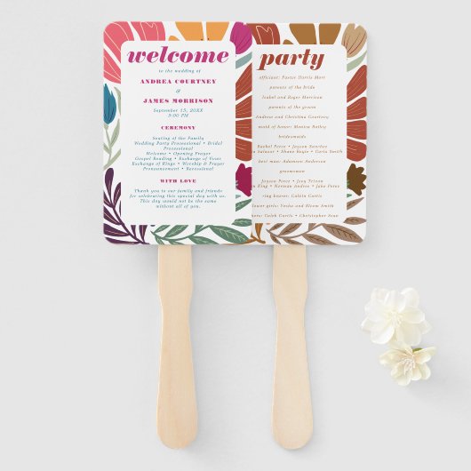 Mix & Match Retro Abstrakte Blumenzehen Fächer (Vorne und Hinten)