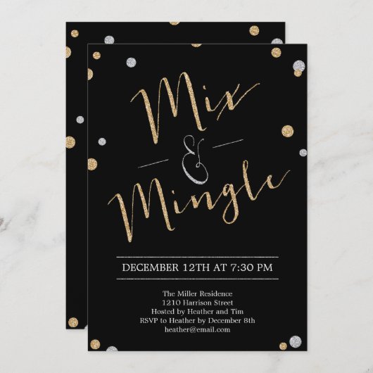 Mix & Mingle Feiertag Einladung (Vorne/Hinten)