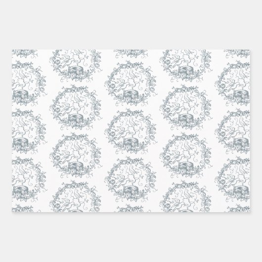 Mix n Match Birds Nest Individuelle Name Babydusch Geschenkpapier Set (Vorderseite)