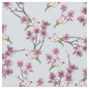 Mix Pink & Green Blume für L Blue Stoff