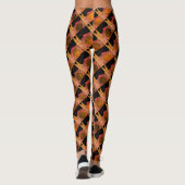 Mix rapport geometrisch, Streifen schwarz, Lachsfa Leggings (Rückseite)
