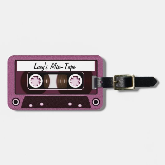Mix Tape Pink Gepäckanhänger (Vorderseite horizontal)