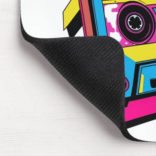 Mix Tape Vibes | Retro 80er Neon Cassette Mousepad (Ecke)