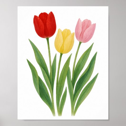 Mix Tulips Printflorale Mauer Kunst Poster (Vorne)