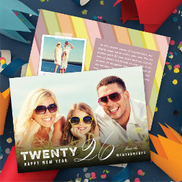 Mix Typografie 2026 Einfaches Neujahrsfest-Foto Feiertagskarte