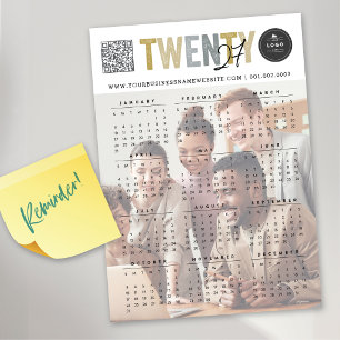 Mix-Typografie 2027 Kalender Foto Magnetkarte