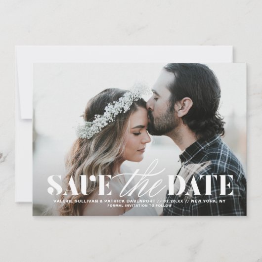 Mix Typografie Modernes Foto Save the Date (Vorderseite)