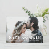 Mix Typografie Modernes Foto Save the Date (Stehend Vorderseite)
