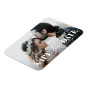 Mix Typografie Modernes Foto Save the Date Magnet (Linke Seite)