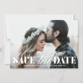 Mix Typografy Overlay Modernes Foto Save the Date Magneteinladung (Vorderseite)