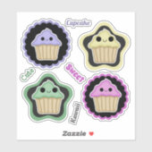 Mix und Match Kawaii Cupcakes Aufkleber (Blatt)