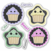 Mix und Match Kawaii Cupcakes Aufkleber (Vorderseite)