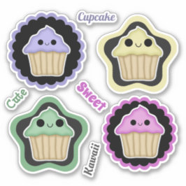 Mix und Match Kawaii Cupcakes Aufkleber