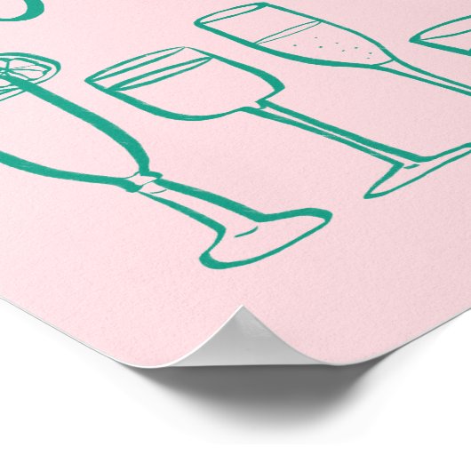 MIX UP MOCKTAILS Custom Bar Kitchen Art Poster (Ecke)