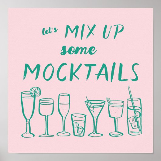 MIX UP MOCKTAILS Custom Bar Kitchen Art Poster (Vorne)