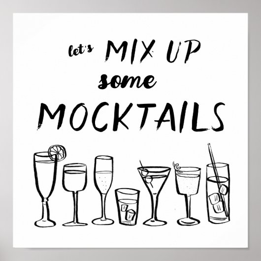 MIX UP MOCKTAILS Custom Bar Kitchen Art Poster (Vorne)