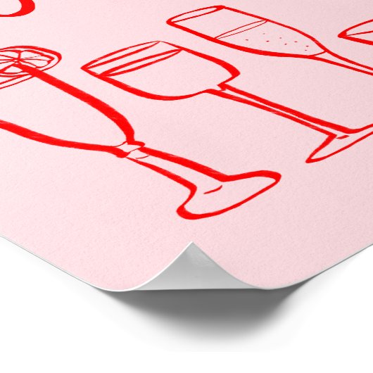 MIX UP MOCKTAILS Custom Bar Kitchen Art Poster (Ecke)