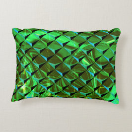 Mix von 3D- und grünen Kurven oder Wellen Dekokissen