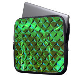 Mix von 3D- und grünen Kurven oder Wellen Laptopschutzhülle (Vorderseite Links)