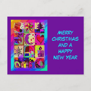 Mix Weihnachtsdekorationen + Ihr Text Feiertagspostkarte