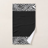 Mixed Animal Print Bademantel Handtuch Set - B&W B (Handtuch)
