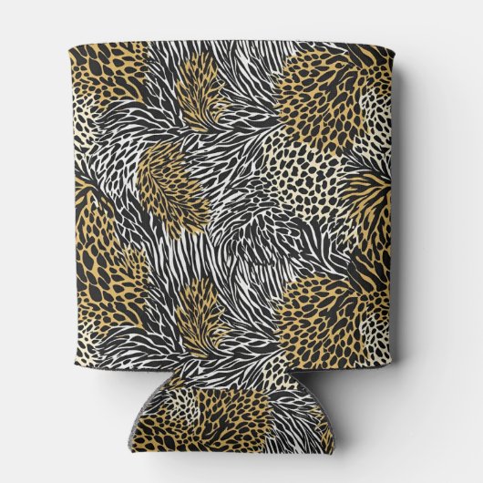 Mixed Animal Print Zebra Leopard Tiger Mixed Print Dosenkühler (Rückseite)