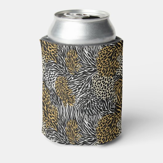 Mixed Animal Print Zebra Leopard Tiger Mixed Print Dosenkühler (Kanne Rückseite)