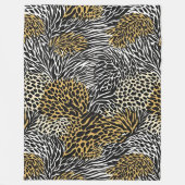 Mixed Animal Print Zebra Leopard Tiger Mixed Print Fleecedecke (Vorderseite)